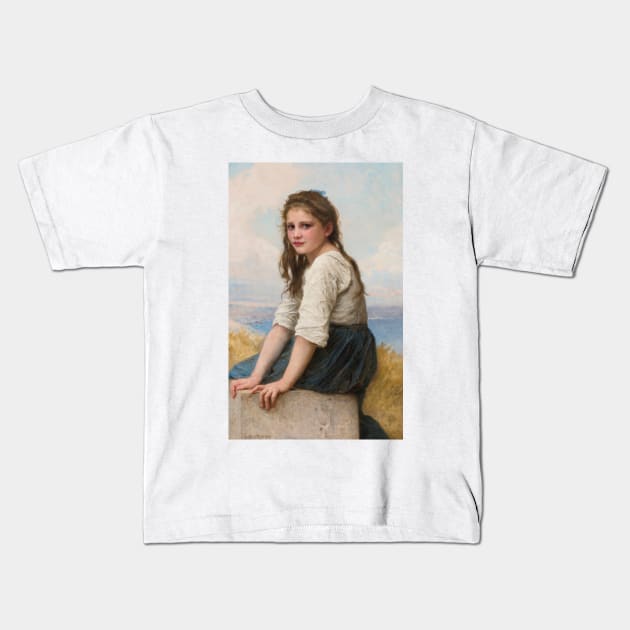 Au Bord De La Mer by William-Adolphe Bouguereau Kids T-Shirt by Classic Art Stall